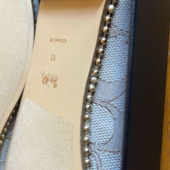 NEW WITH BOX COACH VAE SKIMMER JACQUARD SLINGBACK FLATS SIZE 10 - Picture 11 of 12